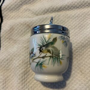 Worcester Porcelain Egg Coddlers “Birds” Design. Made in England